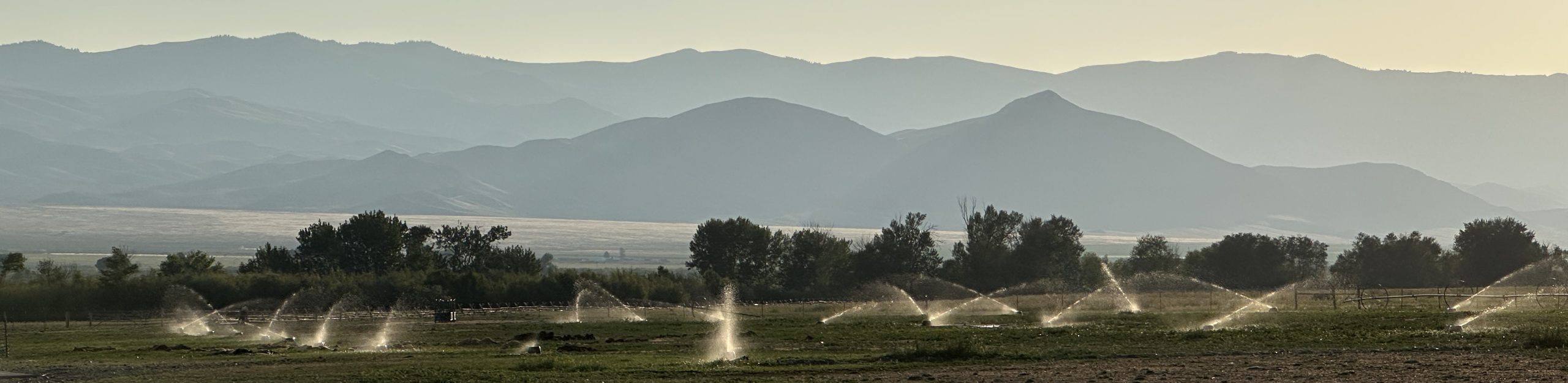 Scenic pic of O'Neal Ranch with sprinklers running