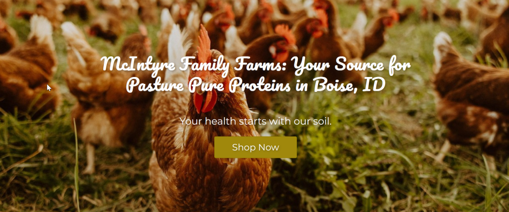 McIntyre Farms web site message 